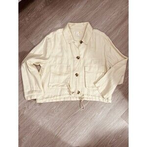 C&C California Linen Top Jacket Size XL Button Front Ships From US B-28